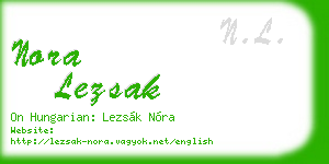 nora lezsak business card