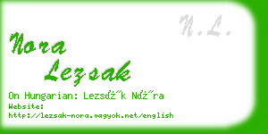 nora lezsak business card